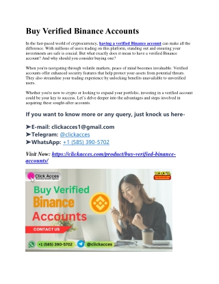 Buy Safe Verified Binance Accounts – Fast, Secure & Professional Service