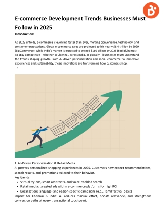 E-commerce Development Trends Businesses Must Follow in 2025