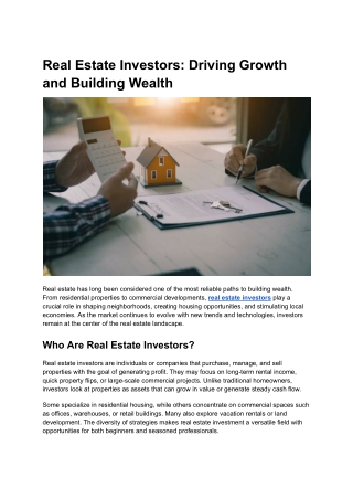 Real estate investors