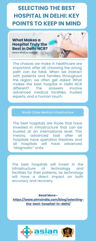 Selecting the Best Hospital in Delhi Key Points to Keep in Mind