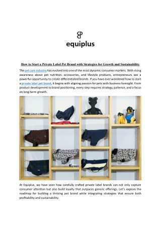 How to Start a Private Label Pet Brand with Strategies for Growth and Sustainability