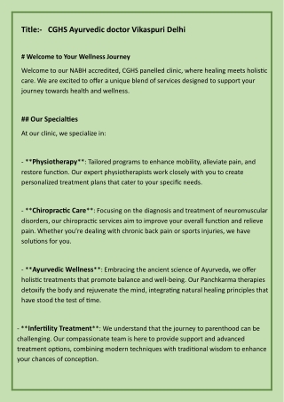 CGHS Ayurvedic doctor Vikaspuri Delhi (1)