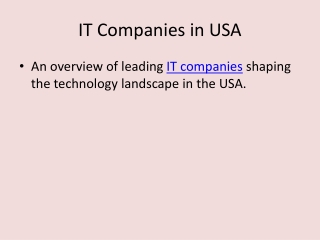 Leading IT Companies in the USA