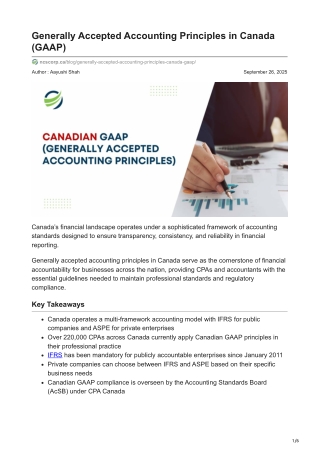 Canadian GAAP: Standards for Accurate Financial Reporting