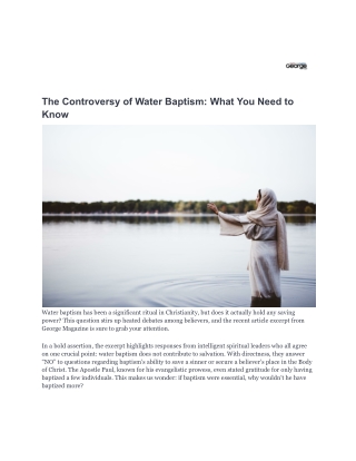 The Controversy of Water Baptism_ What You Need to Know