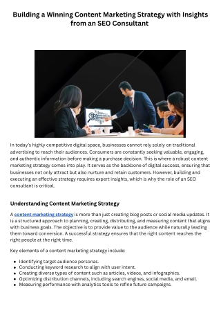 Building a Winning Content Marketing Strategy with Insights from an SEO Consultant