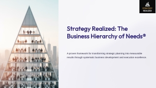 Strategy Realized - The Business Hierarchy of Needs®