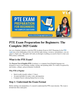 PTE Exam Preparation for Beginners: The Complete 2025 Guide