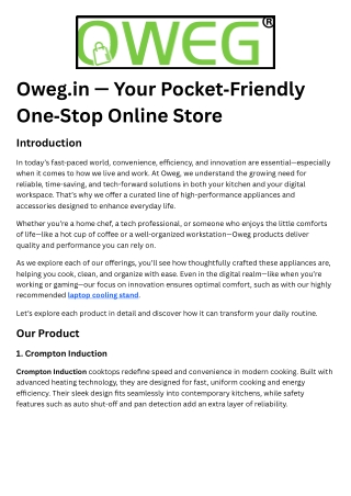Oweg.in — Your Pocket‑Friendly One‑Stop Online Store