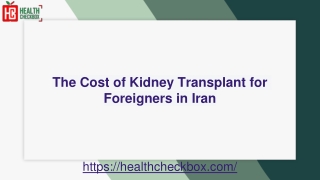 Cost of Kidney Transplant in Iran for Foreigners