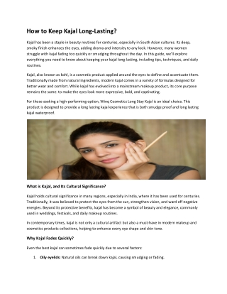 How to Keep Kajal Long-Lasting