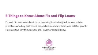 5 Things to Know About Fix and Flip Loans