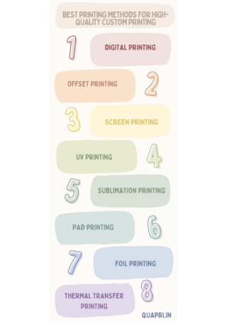 Best Printing Methods for High-Quality Custom Printing