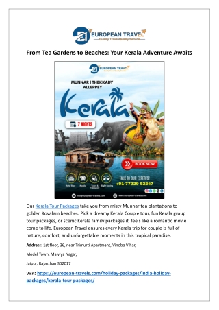 Tea, Spices & Serenity: Munnar Special Packages