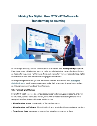 Making Tax Digital How MTD VAT Software Is Transforming Accounting