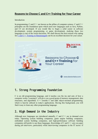 Reasons to Choose C and C   Training for Your Career