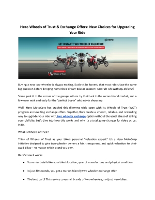 Hero Wheels of Trust & Exchange Offers_ New Choices for Upgrading Your Ride