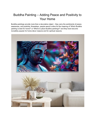 Buddha Painting – Adding Peace and Positivity to Your Home