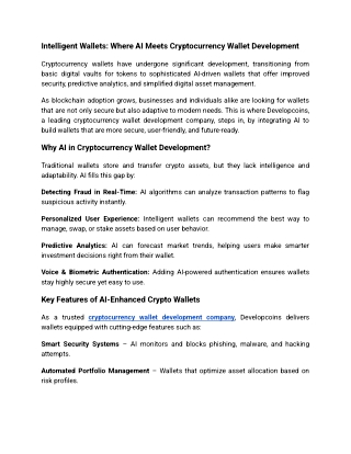 Intelligent Wallets_ Where AI Meets Cryptocurrency Wallet Development