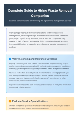 What to Look for When Hiring a Waste Removal Company