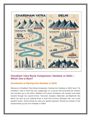 Chardham Yatra Route Comparison