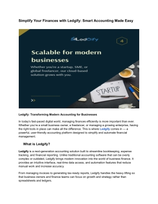 Simplify Your Finances with Ledgify: Smart Accounting Made Easy