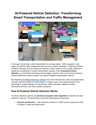 AI-Powered Vehicle Detection_ Transforming Smart Transportation and Traffic Management