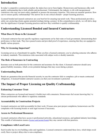 “Ensuring Quality Craftsmanship through Proper Licensing Practices”