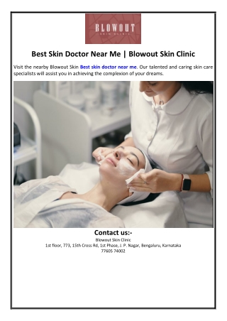 Best Skin Doctor Near Me | Blowout Skin Clinic