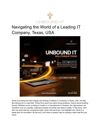 Navigating the World of a Leading IT Company, Texas, USA
