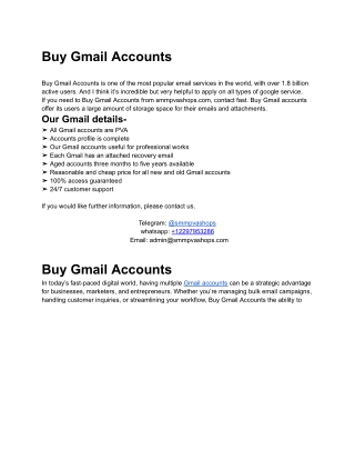 Buy Gmail Accounts