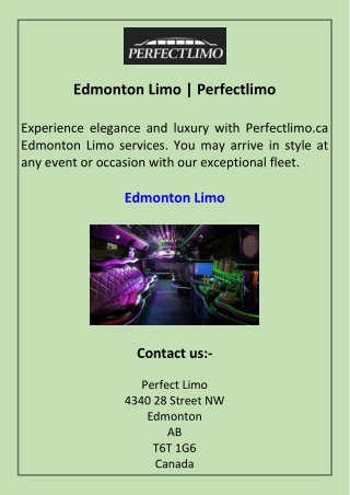 Edmonton Limo Perfectlimo