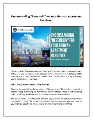 Understanding Besenrein for Your German Apartment Handover