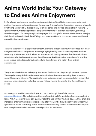 Anime World India: Your Gateway to Endless Anime Enjoyment