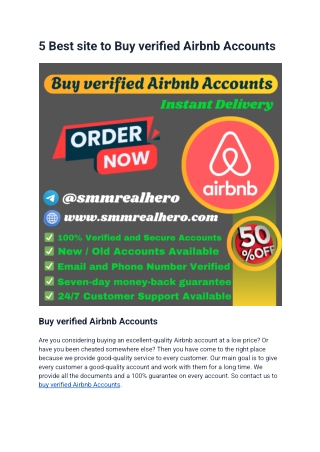 5 Best site to Buy verified Airbnb Accounts