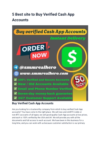 5 Best site to Buy Verified Cash App Accounts
