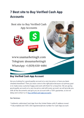 7 Best site to Buy Verified Cash App Accounts