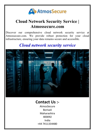 Cloud Network Security Service | Atmossecure.com