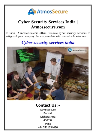 Cyber Security Services India | Atmossecure.com