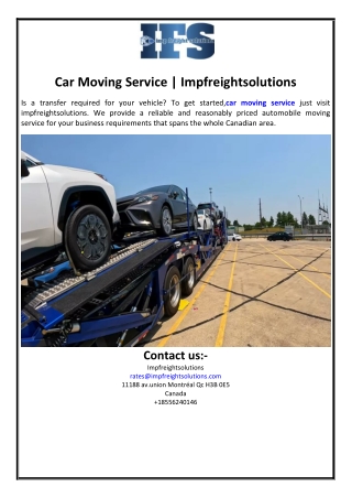Car Moving Service | Impfreightsolutions