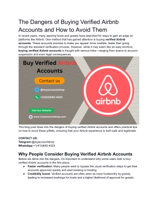 The Dangers of Buying Verified Airbnb Accounts and How to Avoid Them