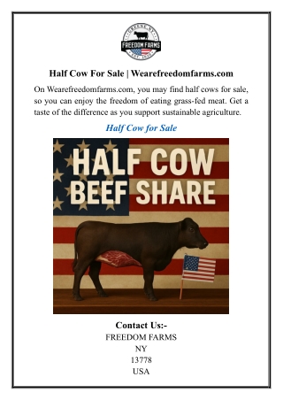 Half Cow For Sale  Wearefreedomfarms.com