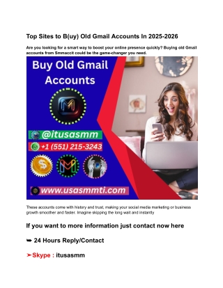 Top Sites to B(uy) Old Gmail Accounts In 2025-2026