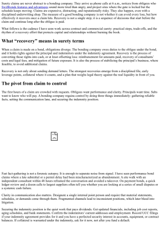 Bonding Company Steps to Recover After a Claim