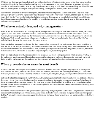 Botox Wrinkle Prevention: Starting Early, Staying Natural