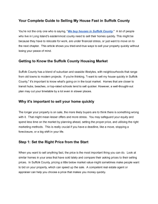 We buy houses in Suffolk County (1)