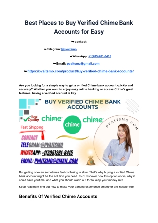 Buy Verified Chime Accounts - Fast, Secure & Ready to Use