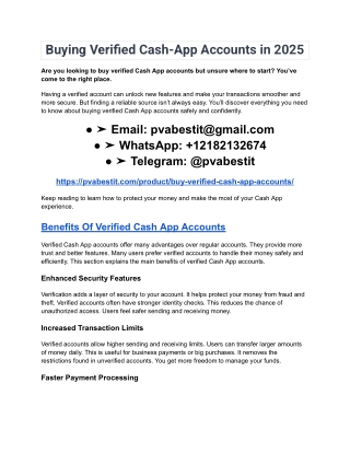 Buy Verified Cash App Accounts in 2025