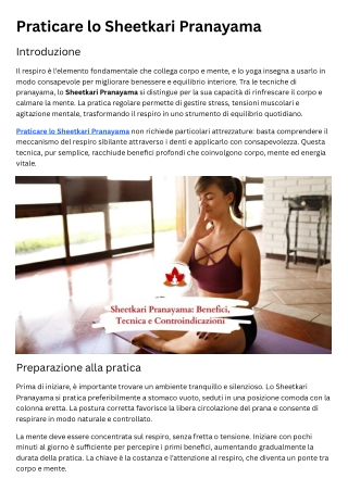 Praticare lo Sheetkari Pranayama