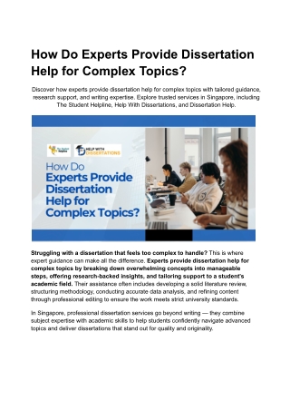 How Do Experts Provide Dissertation Help for Complex Topics?_